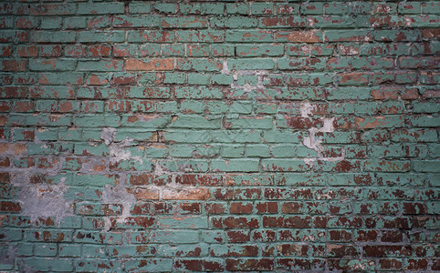 材料优质的基辅乌克兰绿色和红砖墙背景的铁板工业壁绿色和红砖墙肮脏的图片