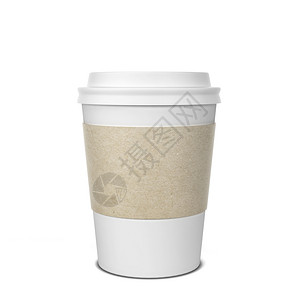 纸盒空白纸咖啡杯模拟了白色背景上孤立的三维插图食物饮料液体插画