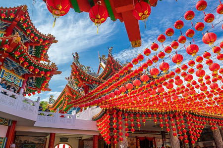 传统2017年新吉隆坡TheanHou寺建筑学造背景图片