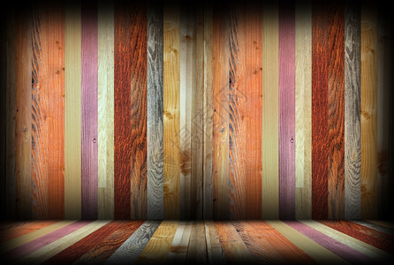 艺术彩色木制室内壁画背景用于设计的空建筑间复古的装饰风格图片