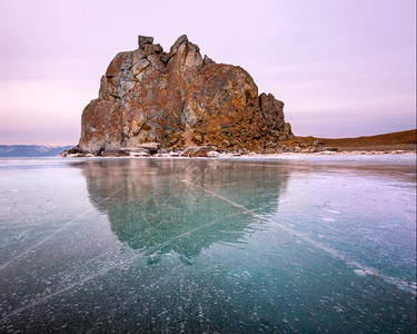 教神圣卡俄罗斯Baikal湖Olkhon岛Shamanka圣石城图片