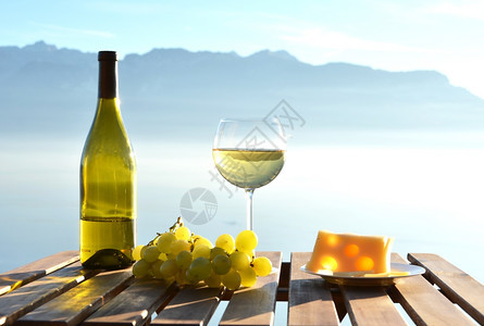 拉沃旅行葡萄园瑞士日内瓦湖的葡萄酒和争夺瑞士日内瓦湖图片