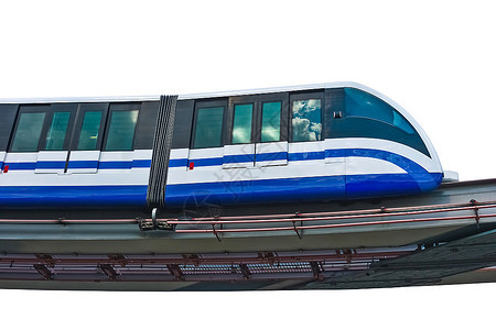 白色背景的现代公共交通俄罗斯莫科电单轨火车俄罗斯莫科力量当代的单轨电车图片