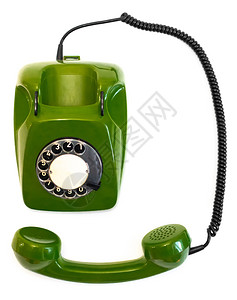 解决方案支持白色背景上的复古绿色旋转电话白背景上的旧绿旋转电话称呼图片