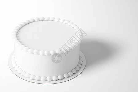 简单的渲染食物3D将纯白生日蛋糕隔开在彩色背景上适合设计元素图片
