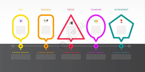 带有图标和5个选项或步骤的信息图表单设计业务概念空白间用于内容时间线信息图表流程横幅模板元素书籍封面印刷矢量形式脚步连接图片