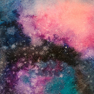彩色纸纹身背景说明艺术抽象银河水彩手绘画有恒星纹身背景的宇宙之夜横幅天文学晚复制图片