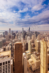 塔美国伊利诺斯州芝加哥市中心天际线的空观察公寓城市图片