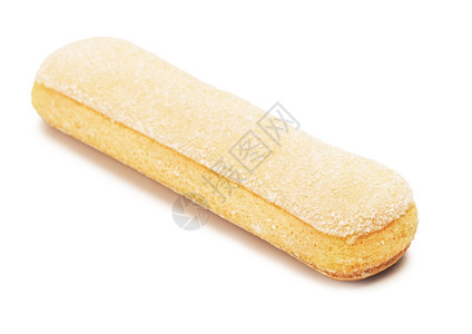 提拉米苏海绵黄色的沙瓦伊阿迪蒂拉米苏的饼干白边隔离图片