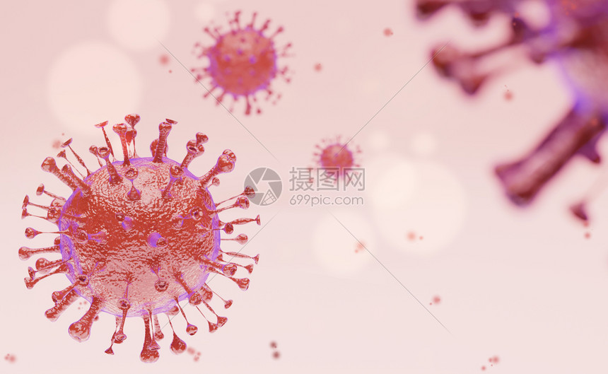 渲染致病的毒学CVID19细胞呼吸道疾病的原因大流行病危机背景3d插图a艾滋图片