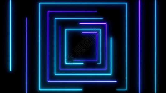 黑色背景上彩的抽象尼昂光亮闪照明灯激显示横条广告技术色彩多的设计图案艺术网络形象的图片