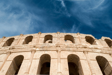 杰姆ElDjem罗马圆形剧场在突尼斯非洲人体育场图片