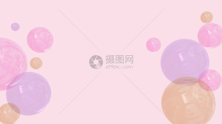 有创造力的泰国几何摘要kawaii3D插图以几何气球模式的软面糊坡度梯粉色软背景活动假日庆祝图片