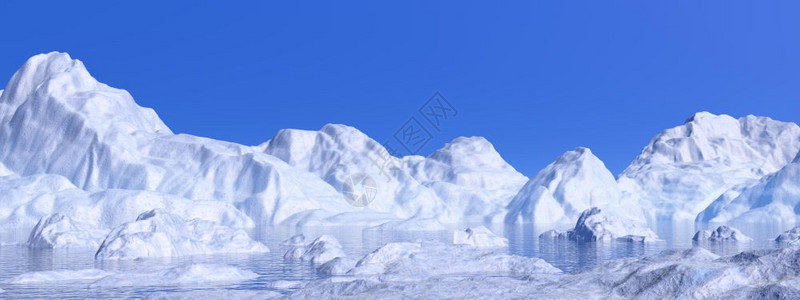 北部自然景观白冰山因天气美丽而融化在水中的北面风景极气候雪图片