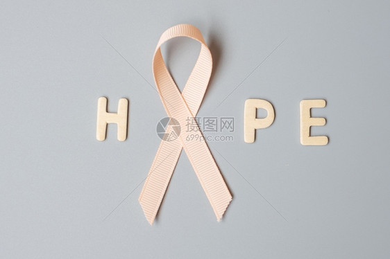 桃色丝带预防癌症概念图片