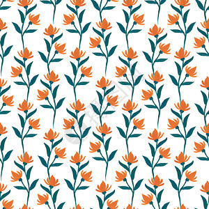 织物分支水粉橙花无缝图案可用于包装纺织品壁纸和包装设计水粉橙花无缝图案可用于包装壁纸和设计夏天图片