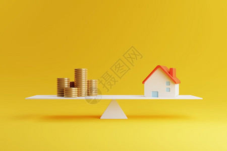 家银行房地产业按揭投资和金融贷款概念货币储蓄和现金流动主题3D显示图形设计的解594A货币储蓄和现金流动专题3D黄色的背景图片