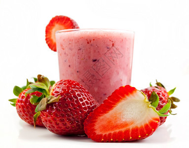 红色的食物多汁白底绝缘健康草莓冰淇淋图片