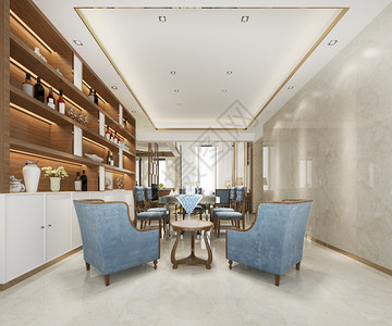 现代家具扶手椅奢华3d提供阁楼豪华客厅和带有装饰架子的工作室椅背景