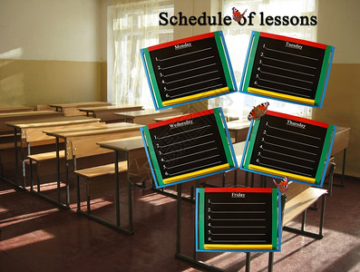 课堂背景一周的时日程安排时间表教育蝴蝶基本的图片