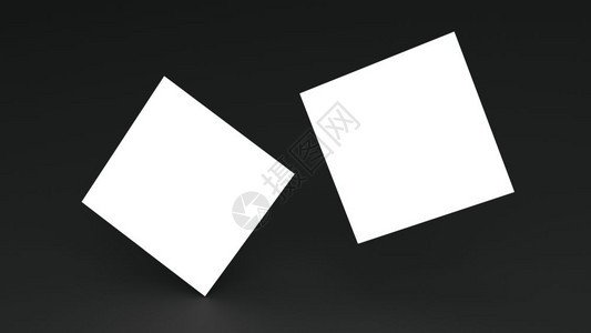 白色平方形商务卡模型堆叠在黑色表格背景上的黑色表格底板Branding展示模板打印25x英寸纸张尺覆盖空间3D插图嘲笑介绍长方形图片