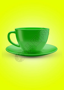 茶叶或咖啡模板的杯瓷3D插图用于早餐的现实主义孤立茶杯以模拟孤立的现实茶杯咖啡因液体浓图片
