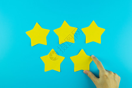 客户审查反馈评分级排名和服务概念关于蓝背景的客户审查排名和服务概念天的用户图片
