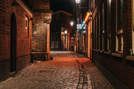 外部的欧洲阿姆斯特丹红光区荷兰首都乌杜尔特和旅游黑暗的图片