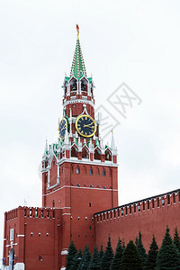 城市的莫斯科克里姆林宫斯帕卡时钟塔红广场天空图片