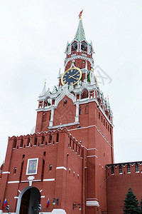 黎明莫斯科克里姆林宫斯帕卡时钟塔红广场俄罗斯钟声图片