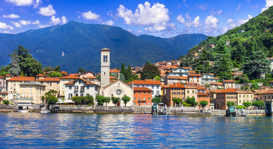意大利语酒店阿尔卑斯山美丽的湖LagodiComo意大利北部美丽的拉戈Como的风景意大利隆布拉迪亚岛Torno村图片