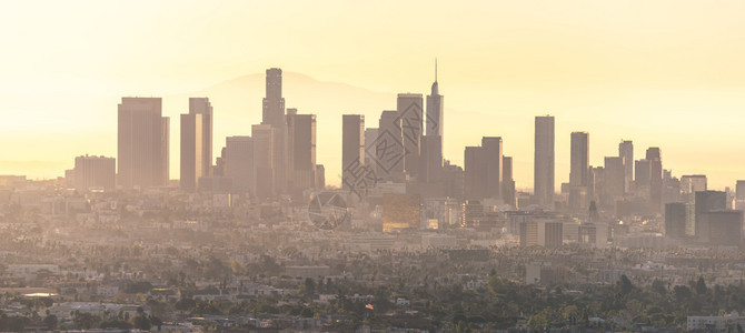 联合的著名天亮时洛杉矶市中心天线下午图片