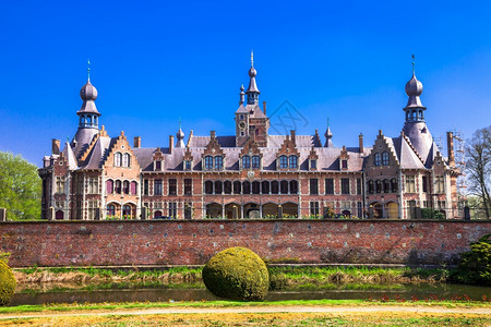 公园风景优美比利时丽的浪漫城堡Oioidonk旅行图片