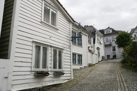 卑尔根老城的传统房屋Skuteviken被盗家北欧的旅行图片