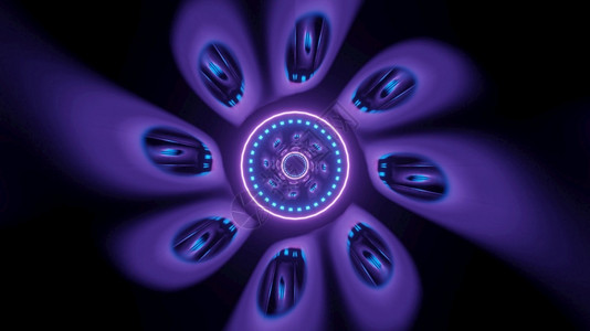 发射紫色光剪影通道4kuhd3d插图背景推进空间量子到不同维度插图背景圆形的象图片