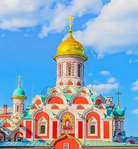 俄罗斯莫科红广场上的Kazan大教堂俄罗斯莫科城市景观镇欧洲的图片