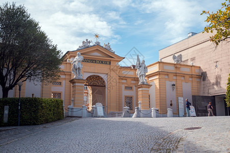 梅尔克奥地利20年9月16日巴洛克式梅尔修道院本笃会梅尔克美丽的正面本尼迪克特图片