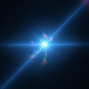 蓝色的字符串以3D软件制成的有透镜照明和bokeh效应的恒星镜片图片