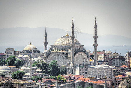 都会地标土耳其伊斯坦布尔071329土耳其苏莱曼尼耶清真寺夏日土耳其伊斯坦布尔苏莱曼尼耶清真寺公共汽车图片