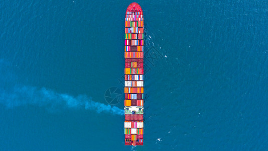 工业的国际终端用于商业货运进出口的集装箱船运载航视船抵达商业港口图片