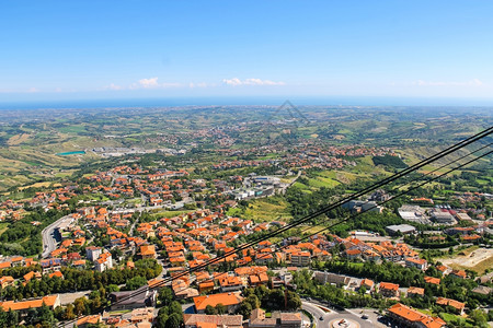 意大利建造土地圣马诺从圣马利诺堡垒的村落看一图片