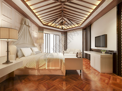 卧室天花板椅子3d在度假旅馆和村提供豪华热带卧室套房墙优质的背景