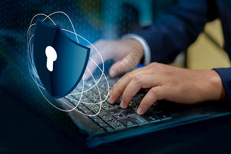 按键锁安全系统抽象技术世界数字链接网络安全在高科技黑暗蓝背景上输入密码以登录锁定键盘的加密码KheckKheckboard政策日图片