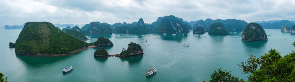 海岸线越南东亚哈隆湾的全景洲人自然图片