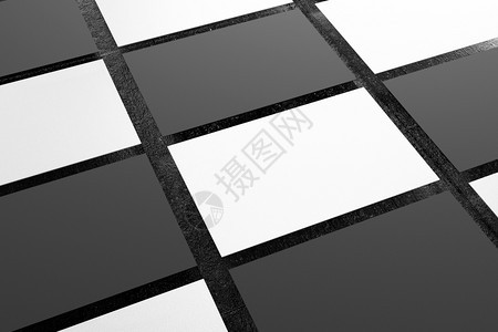 水平的嘲笑黑色和白横向商业纸牌模型板空白间覆盖用于在具体底背景上插入公司标志或个人身份现代概念3D插图Name2DInfollo图片