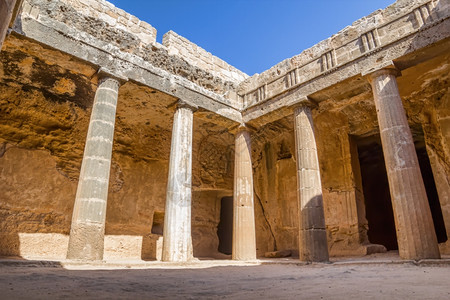 古老的废墟塞浦路斯被称为国王墓的古代帕福人世界图片