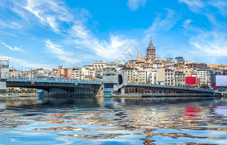 城市的伊斯坦布尔景加拉塔和现代桥的风景城市观图片