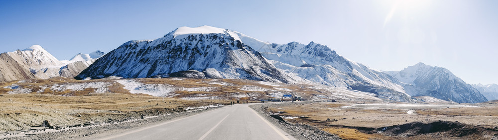 户外最佳巴基斯坦边境GilgitBaltistan巴基斯坦的Khunjerab附近山脉全景喀喇昆仑图片