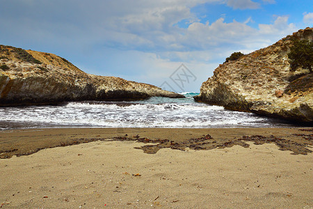 画报最多希腊米洛斯岛的Sarakiniko海滩这是希腊最美丽的海滩之一绿松石图片