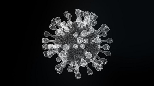 网微生物疾病和医学科罗纳细胞在人体3D图解中的微核Corona细胞的显微核样本示使用三维光学模型进行图片